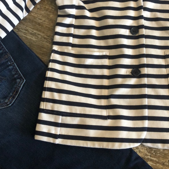 Tahari Navy & White Striped Blazer - Picture 4 of 5